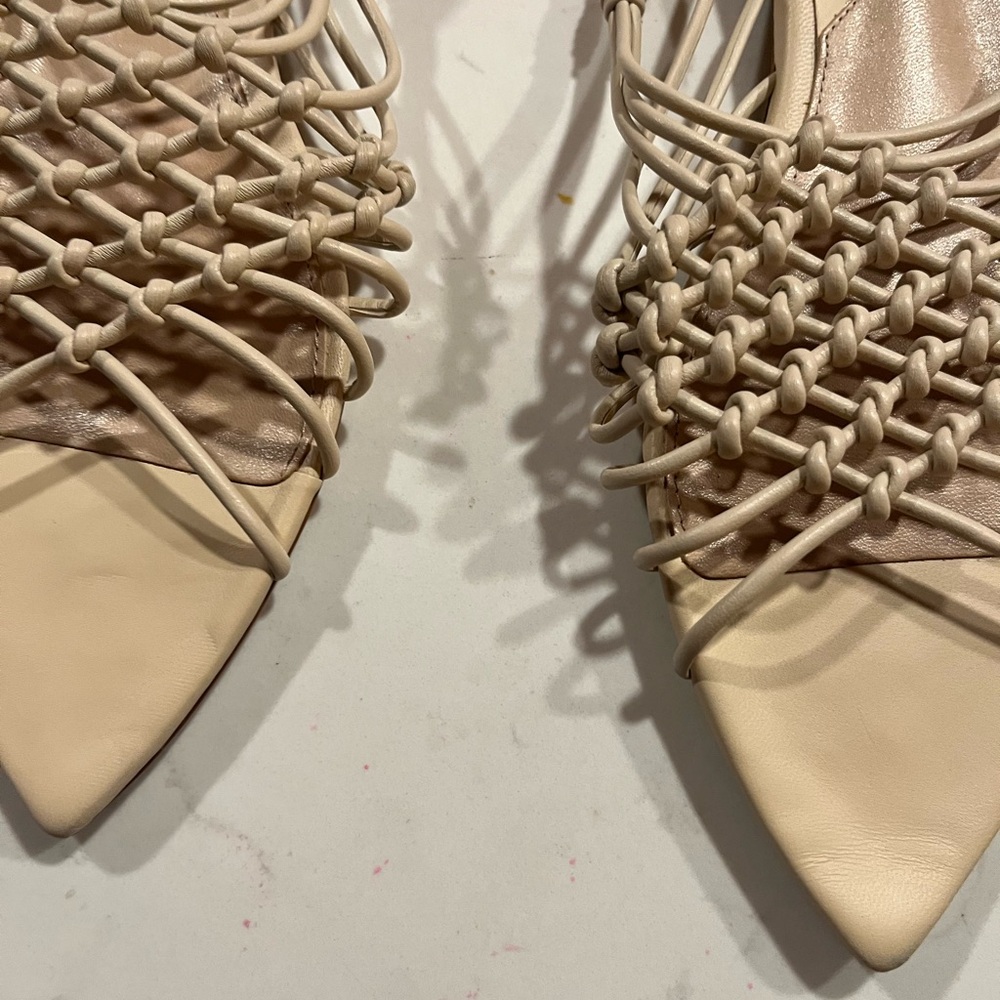 New Bone Leather Schutz Tinah woven flat sandals Size 10 - Picture 3 of 6